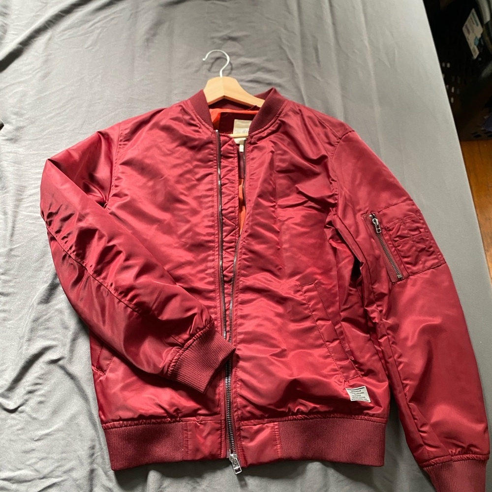 H&M Deep Red Bomber Jacket